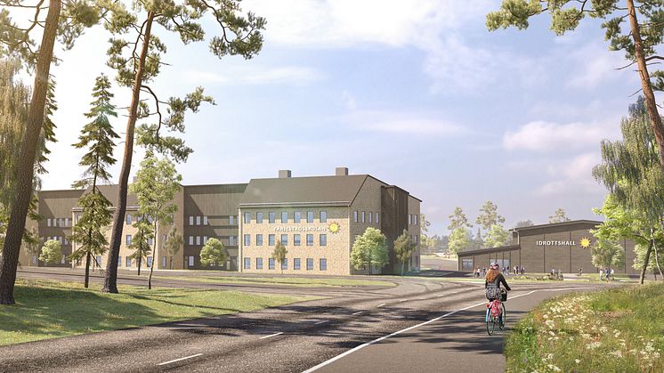 Arkitektskiss över nya skolan, Sweco
