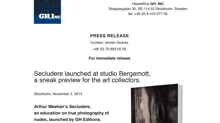 Secludere launched at studio Bergamott, a sneak preview for the art collectors.