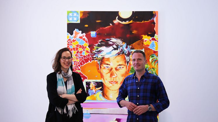 Anka Ziefer (Kuratorin) und Norbert Bisky in der G2 Kunsthalle