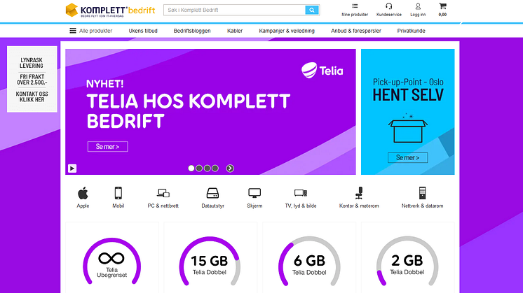 Telia og Komplett Bedrift gjør det enklere for bedriftene med heldigital kundereise