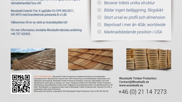 Unikt underhållsfritt brandskydd från Woodsafe Timber Protection.