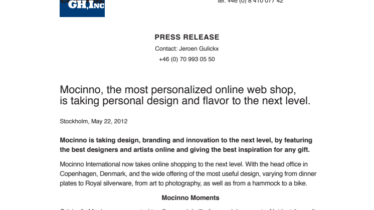 Mocinno, the most personalized online web shop, is taking personal design and flavor to the next level.