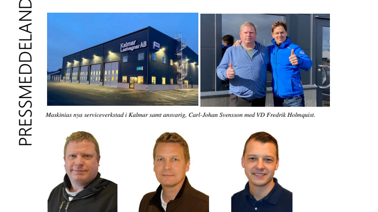 Maskinia startar ny serviceverkstad i Kalmar för att serva Östkusten