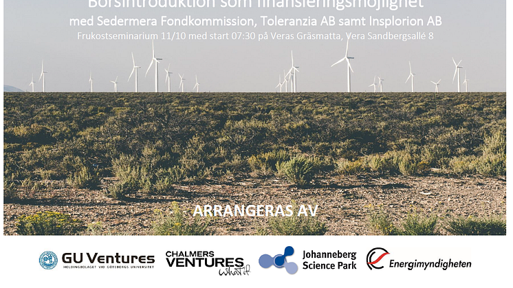 Inbjudan till #greenUps höstmöte 11/10 på temat "Börsintroduktion som finansieringsmöjlighet"