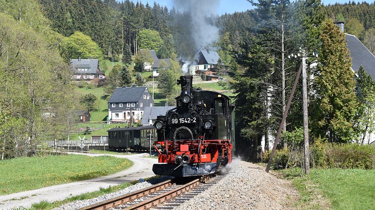 Mit Dampf in den Frühling (Foto: IG Preßnitztalbahn e.V. / Thomas Poth)