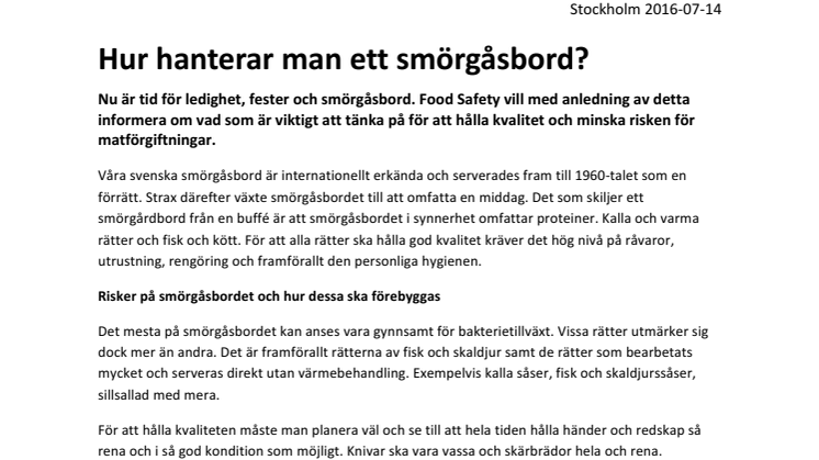 Hur hanterar man ett smörgåsbord?