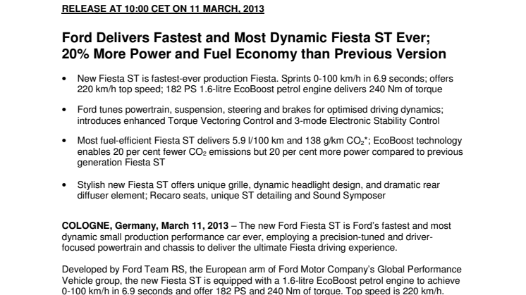 FIESTA ST OVERVIEW