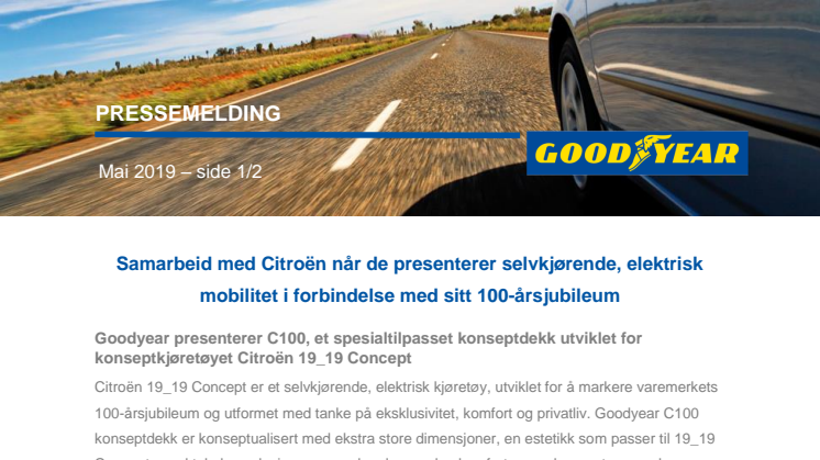 Samarbeid med Citroën når de presenterer selvkjørende, elektrisk mobilitet i forbindelse med sitt 100-årsjubileum