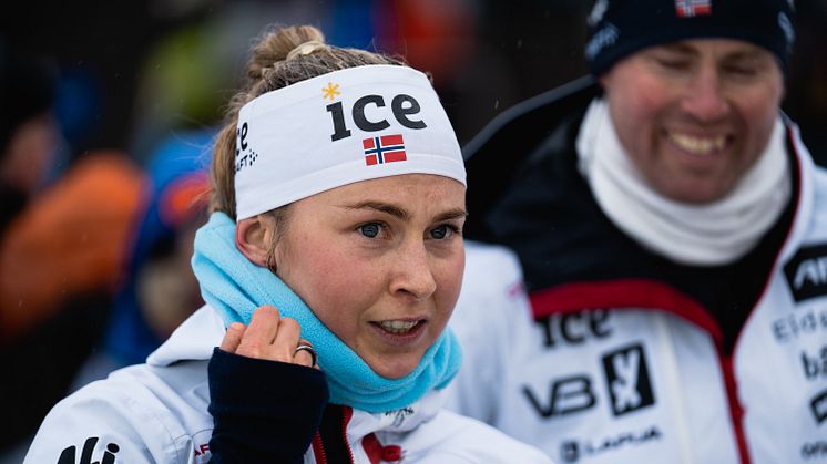 MÅ BLI HELT FRISK: Ingrid Landmark Tandrevold er ikke i form til å konkurrere i NM i rulleskiskyting i helgen. Foto: Emil Sørgård / NSSF 