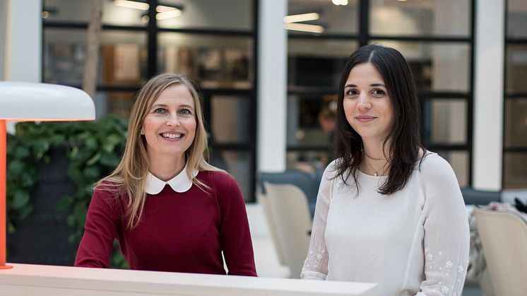 Anna-Märta Jander, chef för Affärsutveckling på Swedavia Energi och Cristina Varela ingenjör i hållbar energi på Swedavia. Foto: Stina Sandsjö.