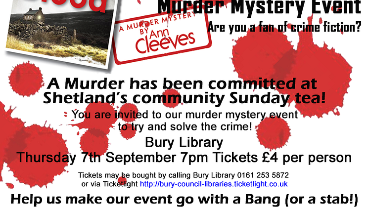 Bannocks and Blood - murder mystery at Bury Library 