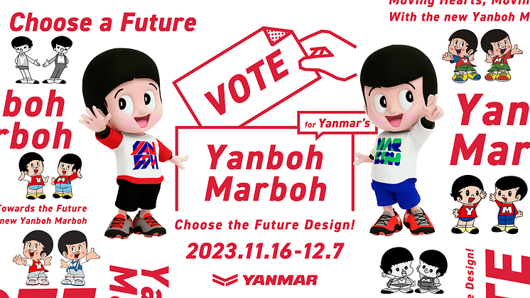 Yanmar’s much loved Yanboh and Marboh characters will be redesigned by public vote.