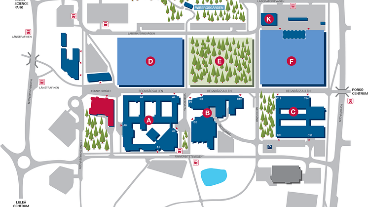Karta Luleå tekniska universitet campusomställning