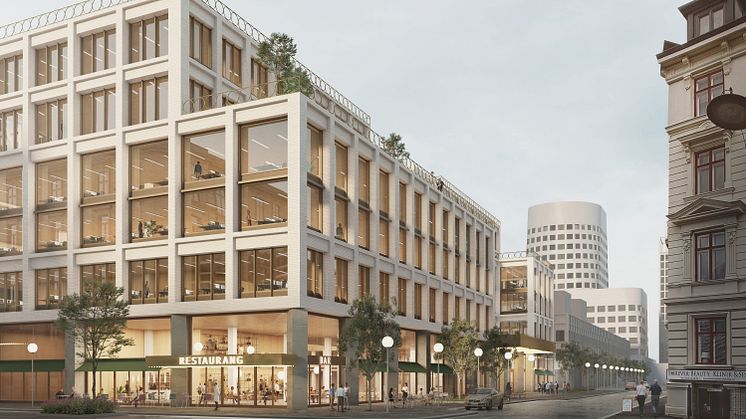 Granskning av detaljplan för verksamheter och kategoribostäder vid Smålandsgatan inom stadsdelen Heden är ett av ärendena på byggnadsnämnden den 18 oktober. Visionsbild: Kaminsky Arkitektur_General Arcitecture