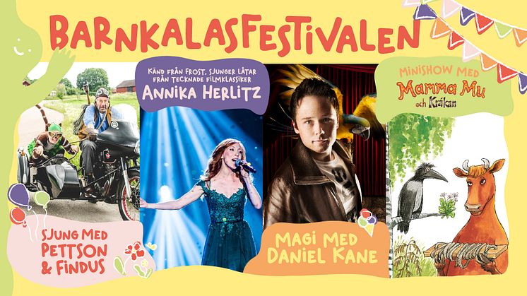 Pettson & Findus, Annika Herlitz, Daniel Kane och Mamma Mu & Kråkan på turné i sommar