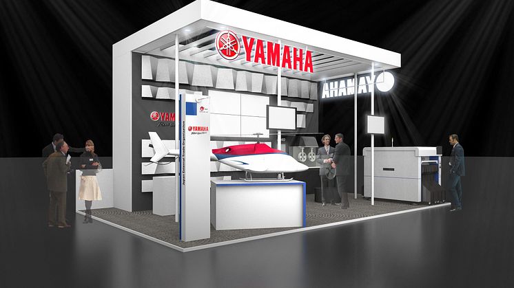 3D mockup of the Yamaha Motor booth