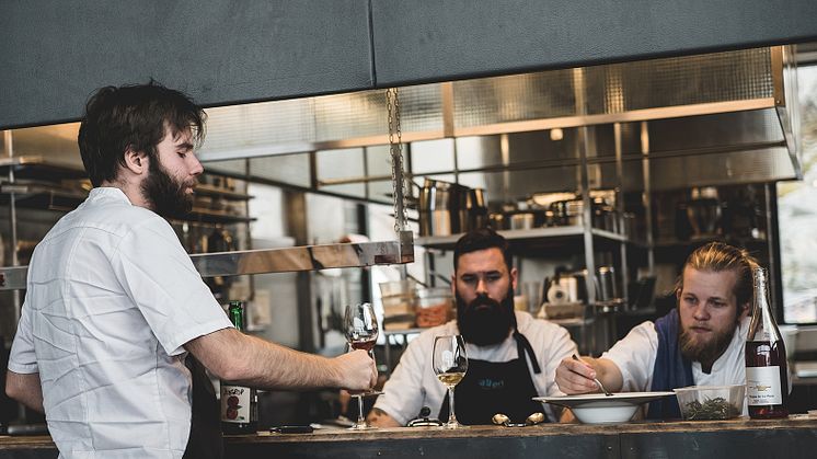 Marcus Fellin, Jonas Lifvenborg & Adam Holmqvist på Vatten Restaurang & Kafé. Foto: Anders Arena 