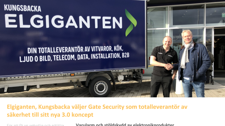 Elgiganten, Kungsbacka väljer Gate Security som totalleverantör av säkerhet till sitt nya 3.0 koncept