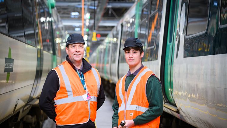 Kevin Wheat with his son Samuel. with a 32-year age gap, they are proving that apprenticeships can be studied at any time. More images below.