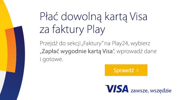 Płać online kartą Visa za rachunki w sieci Play