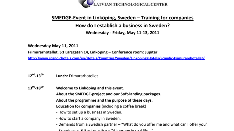 SMEDGE invitation May 2011