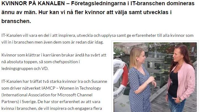Susanne Asp intervjuas av IT-kanalen