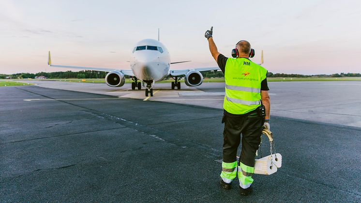 Tummen upp för Norrköping Airport.