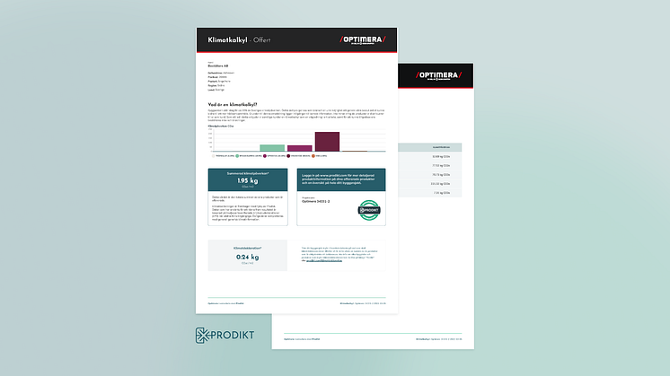 Bygghandelskedjan Optimera har signerat samarbetsavtal med hållbarhetsplattformen Prodikt och erbjuder sina kunder klimatkalkyler