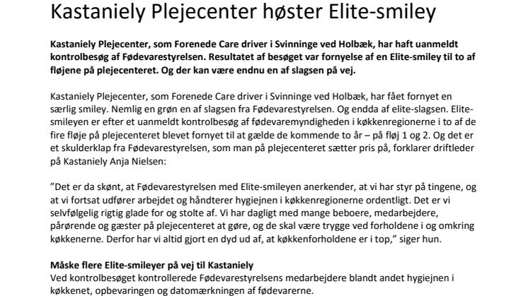 Kastaniely Plejecenter høster Elite-smiley 