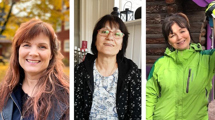 Finalisterna i Årets dalakraft från vänster Stina-Kari Axelsson, Jinan Hussein och Camilla Collett