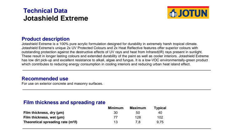 Technical Data: Jotashield Extreme