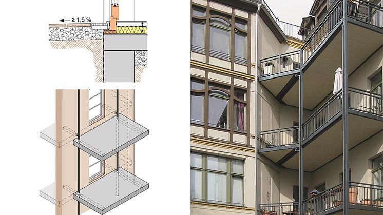 Planung, Konstruktion und Ausführung von Balkonen, Loggien, Dachterrassen und Terrassen im Neubau und Bestand. Foto. RM Rudolf Müller Medien