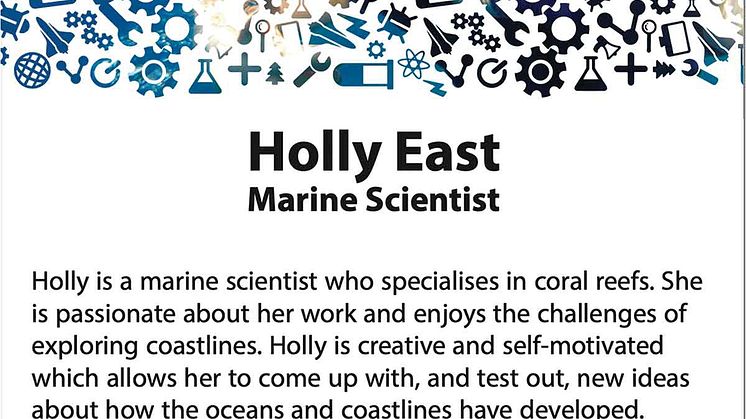 Information on Dr Holly East from Northumbria University was one of the Scientist or STEM professionals of the week shared with children..jpeg