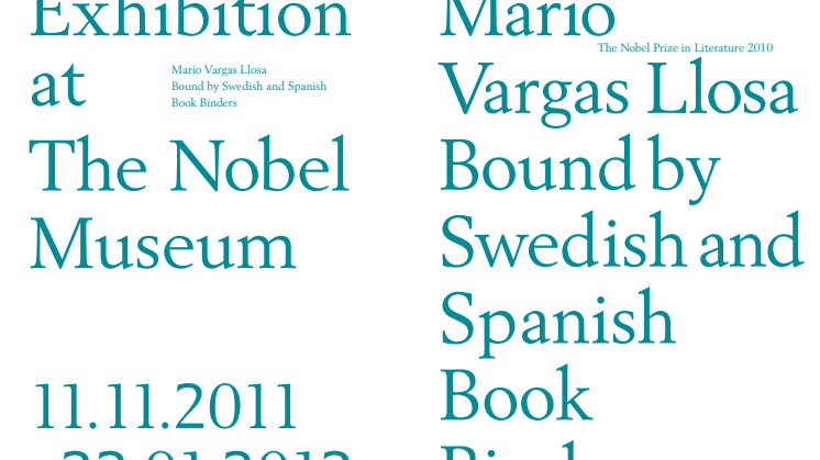 Nobelbandsutställningen 2011 på Nobelmuseet visar bokband av Mario Vargas Llosa