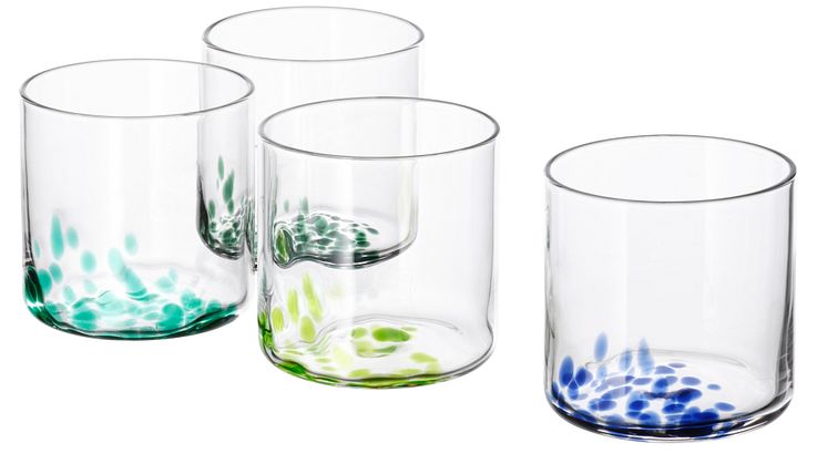 ÖMSESIDIG glas 30 cl klart glas forskeligt farvet 4stk 109 DKK