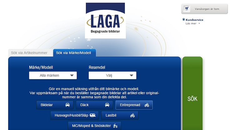 Begagnade Volvo reservdelar till entreprenadmaskiner via laga.se