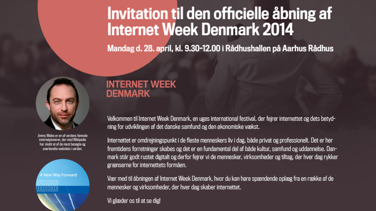 Invitation/program: Åbning af Internet Week Denmark