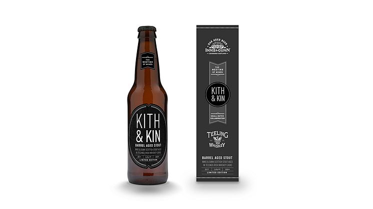 Kith & Kin - ett välsmakande resultat av vänskap mellan skottar och irländare -  ny Innis & Gunn stout lagrad på fat från Teeling Whiskey 