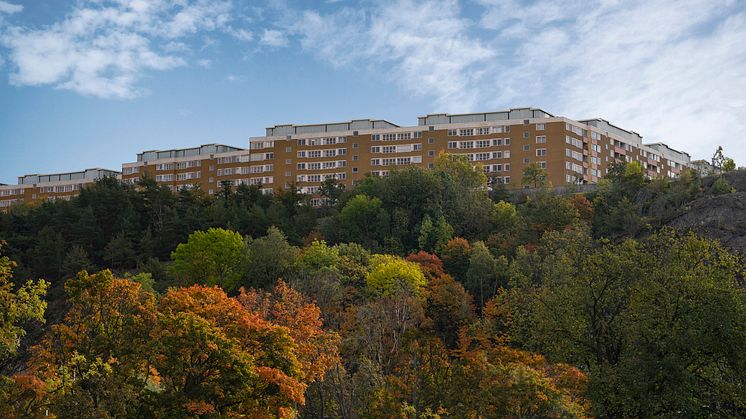 Henriksdalsberget nerifrån Danvikstull