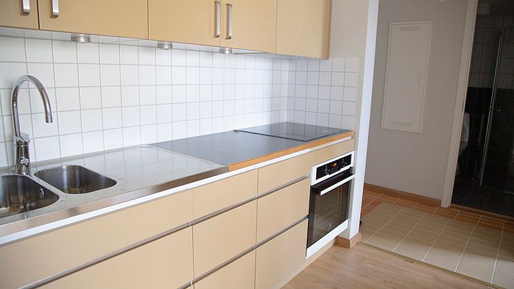 Allt från kök till parkett och kakel är återbrukat i lägenheten på Kustgatan.