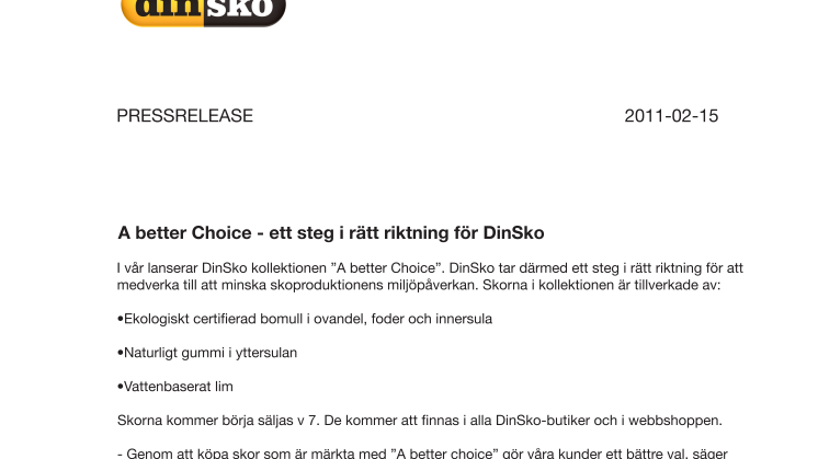 A better Choice - ett steg i rätt riktning för DinSko