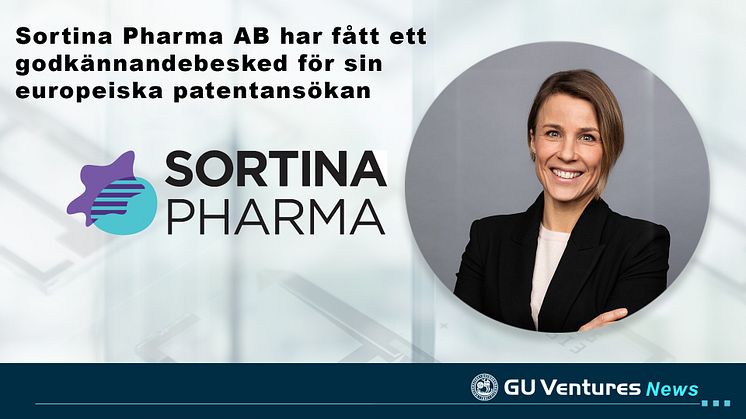 Sortina Pharma AB har fått ett godkännandebesked för sin europeiska patentansökan