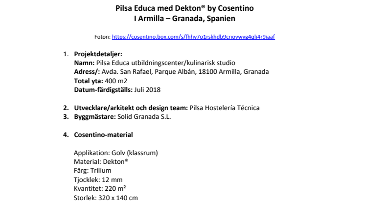 Matlagningsstudion Pilsa Educa med Dekton® by Cosentino I Armilla – Granada, Spanien