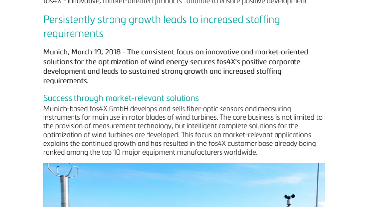 Persistently strong growth leads to increased staffing requirements