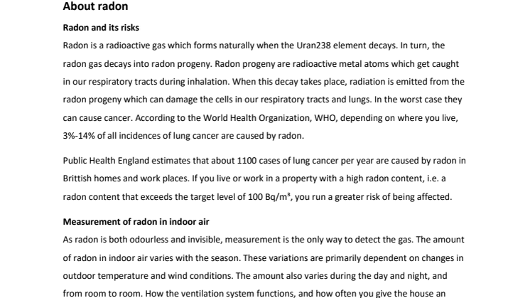 About Radon - Summary