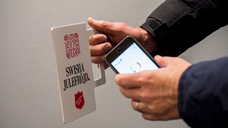 Kontantfri insamlingsbössa med Swish QR kod