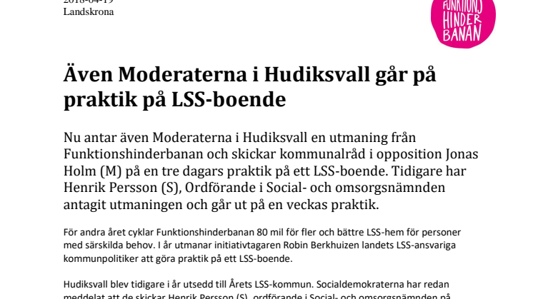 Även Moderaterna i Hudiksvall går på praktik på LSS-boende