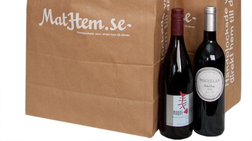 Nu leveras festmaten med vin till dörren av MatHem.se