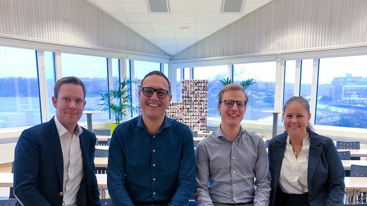 Daneel Munthe, Andreas Hallberg, Martin Widegren och Linda Ekdahl är en del av teamet på Hogia som har arbetat med upphandlingen.