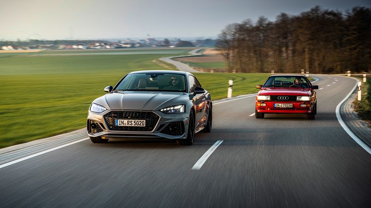 Audi RS 5 meets historic Audi quattro